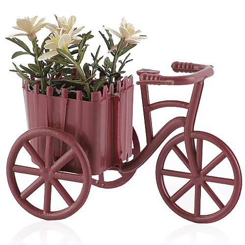 Pot Décoratif De Fleurs Artificielles Forme Mini Bicyclette
