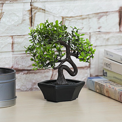 Mini Arbre Bonsaï Artificiel en pot noir