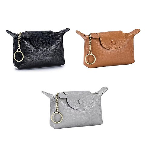 Porte-monnaie en cuir pour femme avec porte-clés
