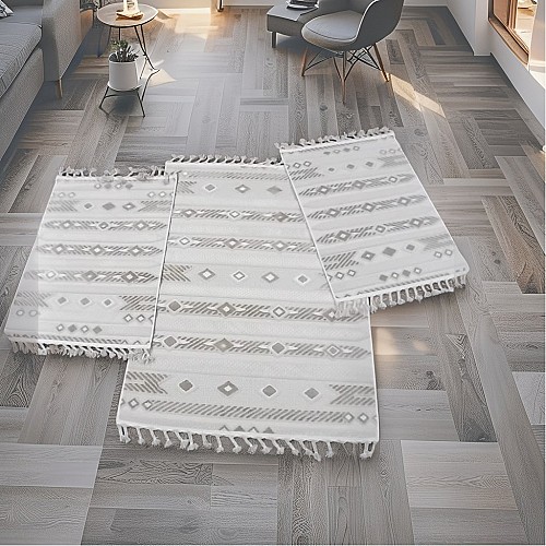 ✨ Set Tapis Type Alouche – 3 Pièces pour Chambre 🏡