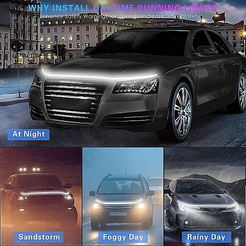 GlowLine™ – Bande LED Avant pour Capot de Voiture