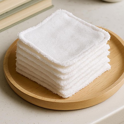 Lot de 10 Lingettes Intimes Réutilisables en Coton Naturel