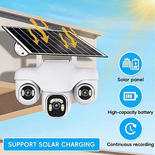 camera triple Mobile 4G solaire 9MP