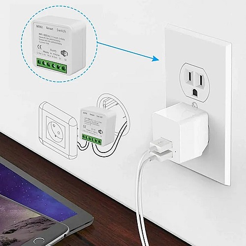 Mini interrupteur intelligent Wi-Fi Tuya 16A