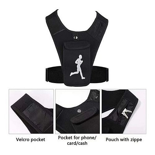 Gilet De Course Respirant Avec Poche De Téléphone Ajustable Unisexe
