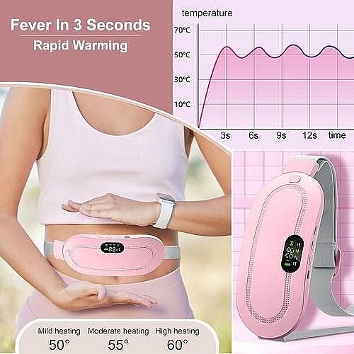 Ceinture de tampon de chaleur et de massage électrique rose